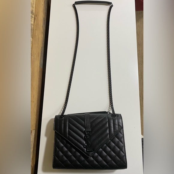 Saint Laurent Textured Mixed Matelasse (black) Triquilt Medium Monogram handbag - Picture 15 of 16